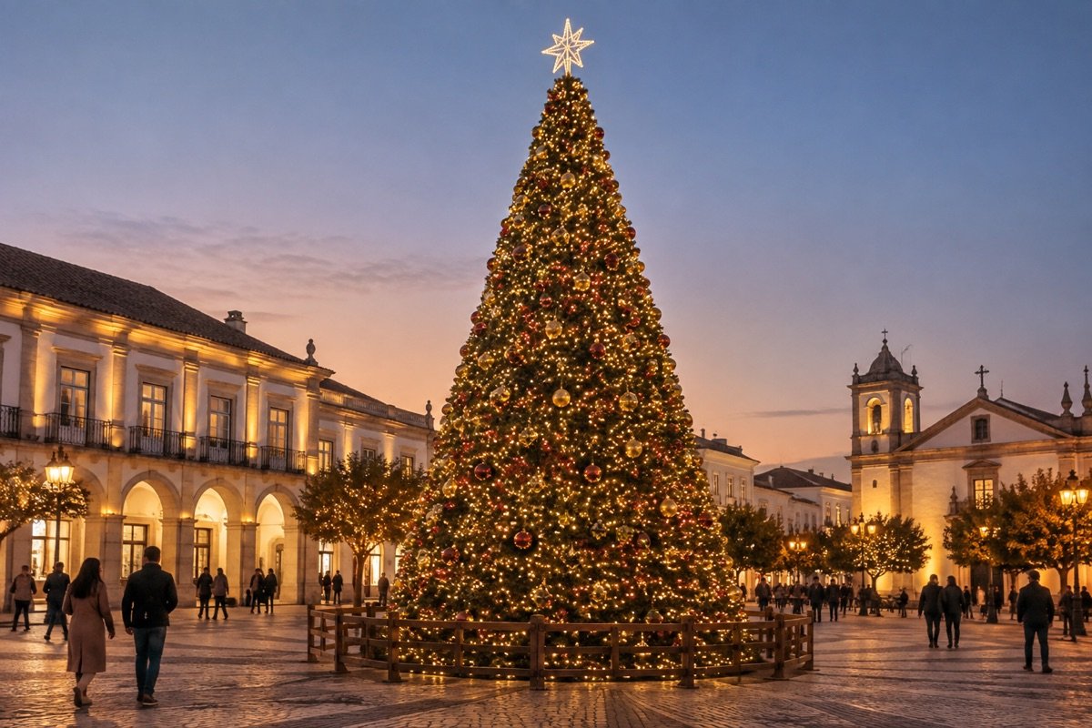 Árvore de Natal · 10 m — representação ilustrativa