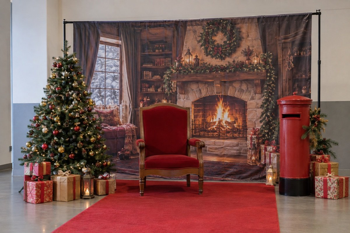 Cenário Sala do Pai Natal — representação ilustrativa